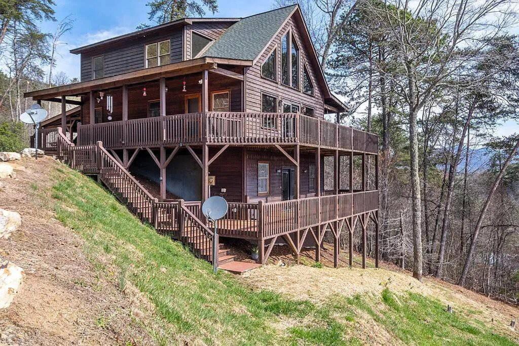 Mistletoe Cabin- Private Cabin W Views, Hottub, Pet Friendly マーフィ エクステリア 写真